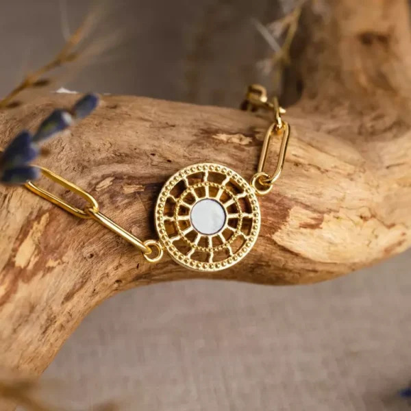 Pixa Necklace Gold Weissesperlmutt